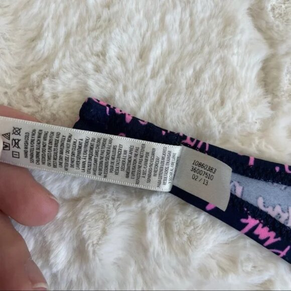 Victoria’s Secret Pink | Navy and Pink Graffiti Bandeau Bikini Top | Size Medium - Picture 10 of 10